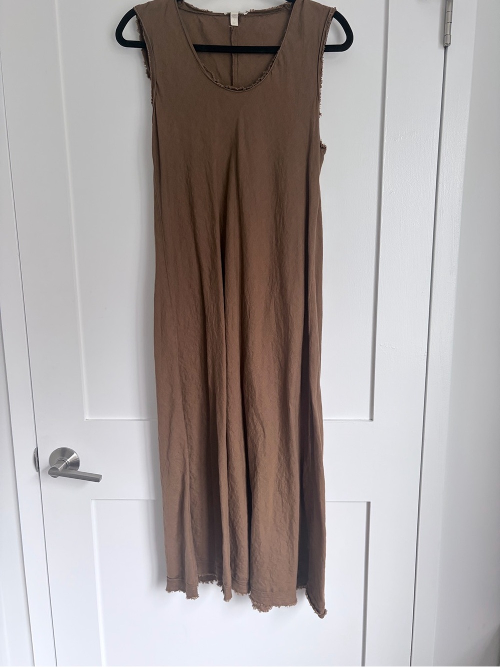 Eileen Fisher 100% Organic linen Sleeveless Brown Maxi Dress